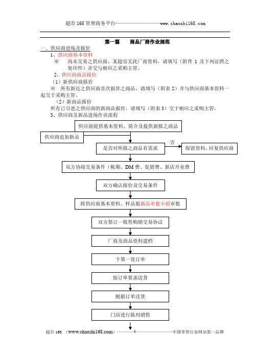 超市供应商手册