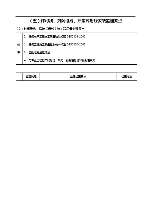 05-2封闭母线、插接式母线安装工程质量监理要点