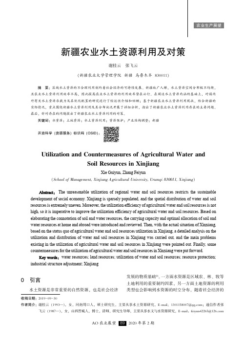 新疆农业水土资源利用及对策