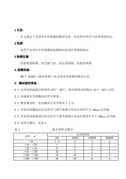 洁净室浮游菌的测试方法