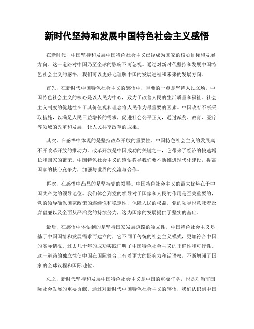 新时代坚持和发展中国特色社会主义感悟