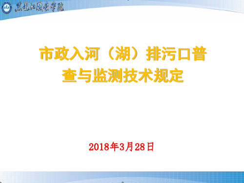 市政入河(湖)排污口普查与监测技术规定