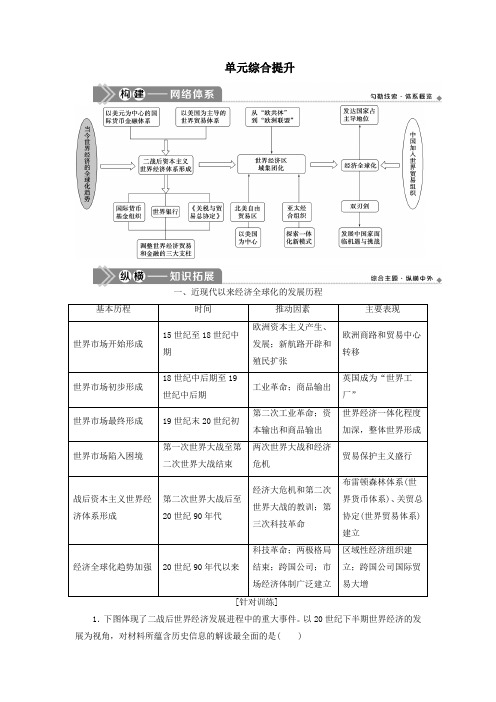 (选考)2021版新高考历史一轮复习第十一单元当今世界经济的全球化趋势单元综合提升学案新人教版