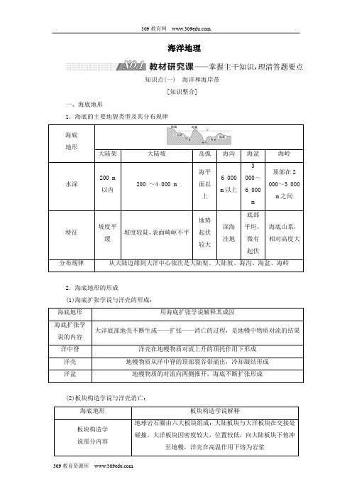 (江苏专用)2020版高考地理一轮复习第四部分选考模块海洋地理教案(含解析)(选修2)