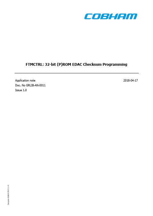 FTMCTRL 32位(P)ROM EDAC校验和编程应用说明书