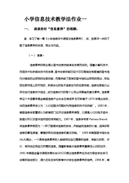 小学信息技术教学法作业一