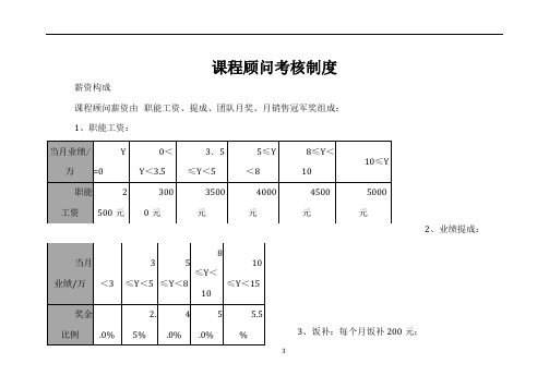 课程顾问薪酬制度