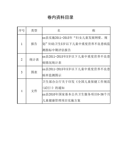 5岁以下儿童中重度营养不良患病监测指标中期评估报告 改12