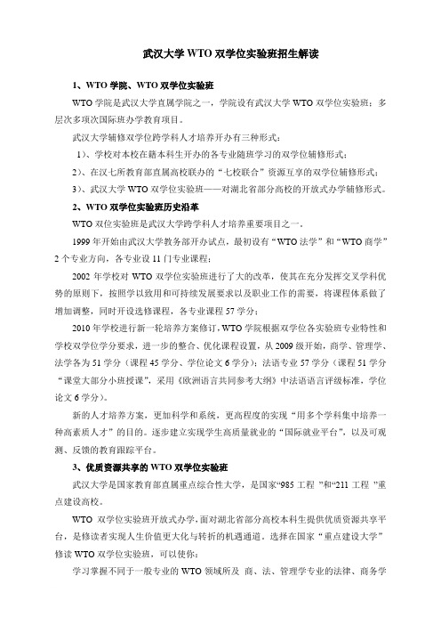 武汉大学WTO计划方案