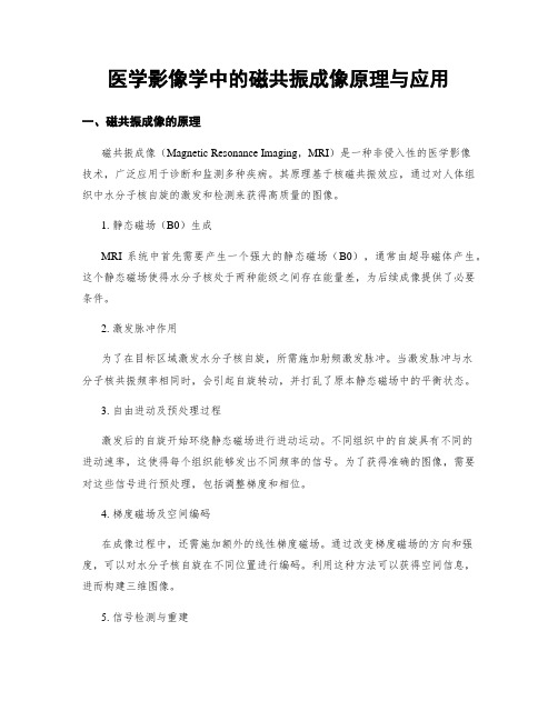 医学影像学中的磁共振成像原理与应用