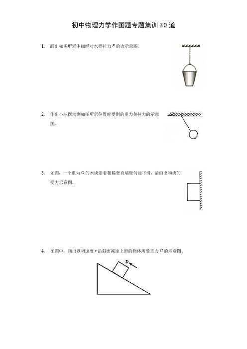 整套初中物理力学作图题专题集训30道(附答案)