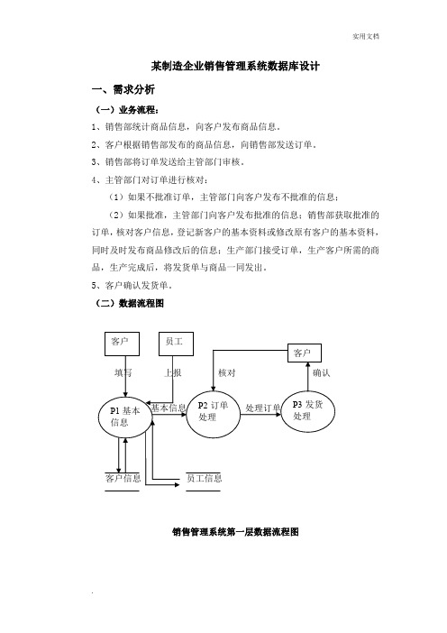 销售管理系统数据库设计