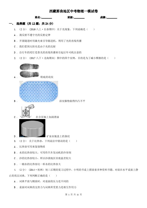 西藏那曲地区中考物理一模试卷 