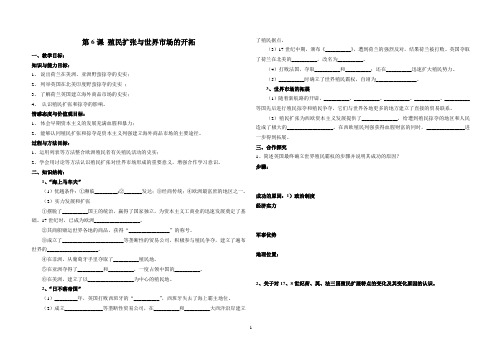 第6课 殖民扩张与世界市场的开拓 学案