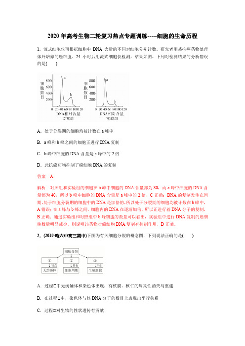 2020年高考生物二轮复习热点专题训练-细胞的生命历程(解析版)