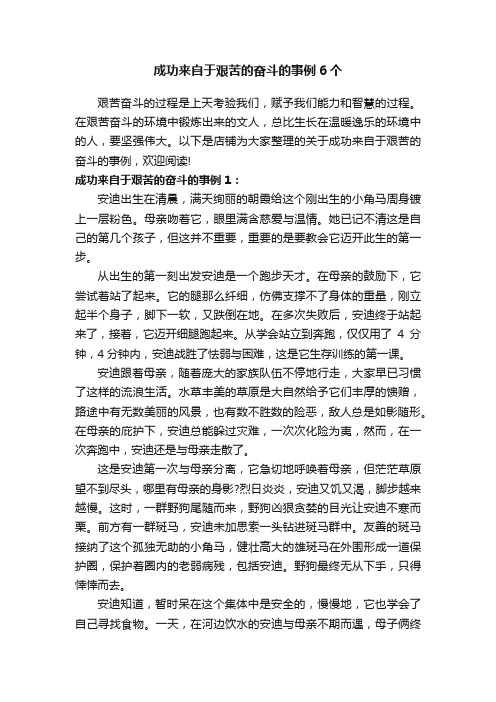 成功来自于艰苦的奋斗的事例6个