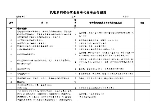 机电系列安全质量标准化标准执行细则