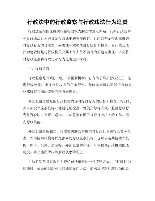 行政法中的行政监察与行政违法行为追责