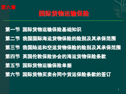 国际贸易实务第六章 国际货物运输保险