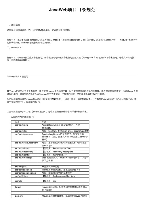 JavaWeb项目目录规范