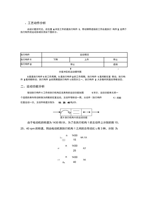 哈工大机械原理课程设计