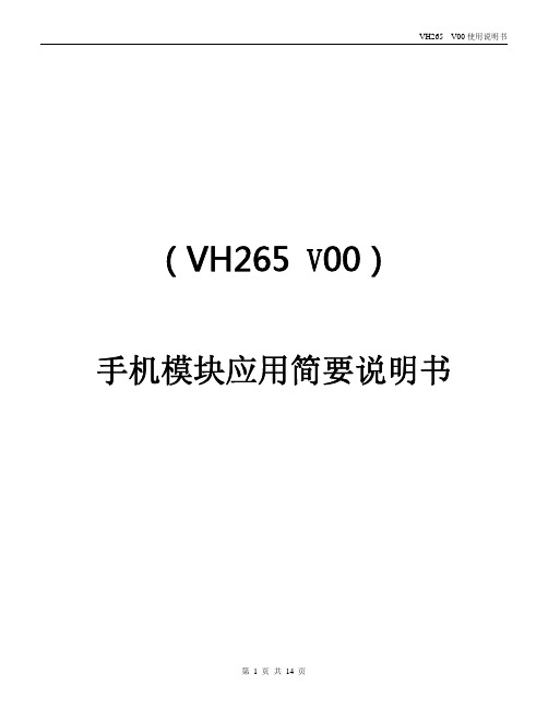 VH265 V00主板使用说明书