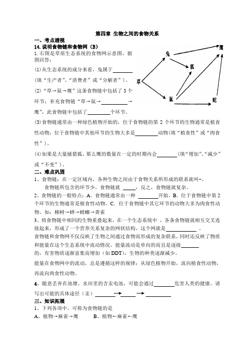 第四章 生物之间的食物关系