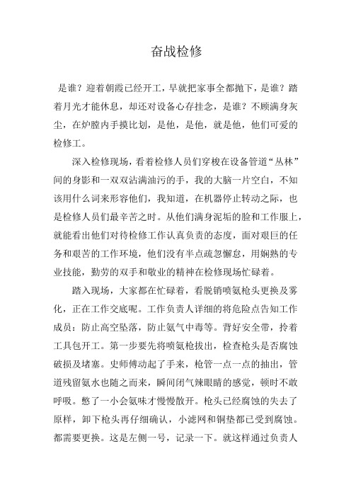 奋战检修一线,共绘青春画卷