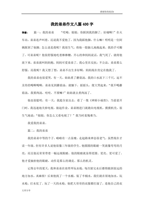 我的弟弟作文八篇400字