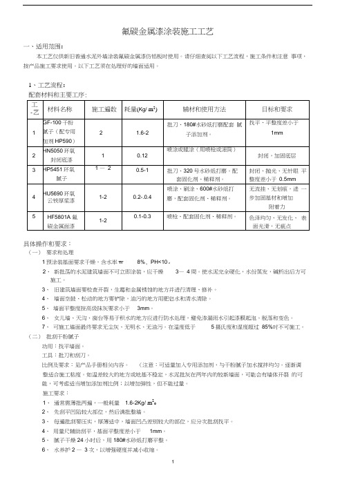 氟碳漆。金属漆施工工艺新