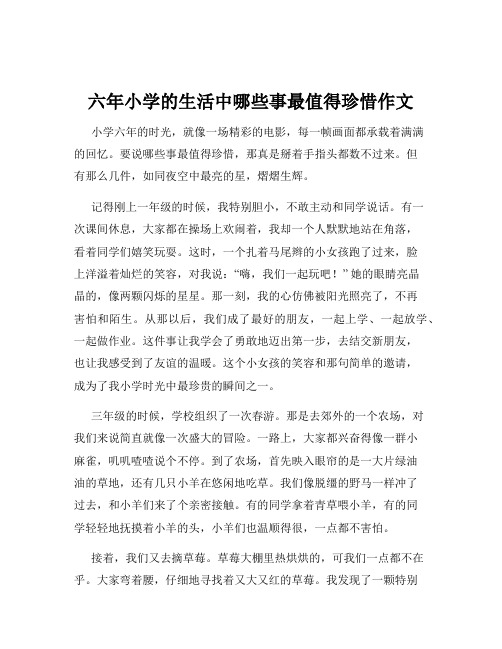 六年小学的生活中哪些事最值得珍惜作文