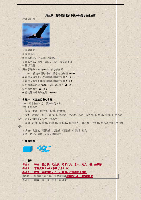 药学专业知识--第03、04章 药物固体制剂和液体制剂与临床应用、药物灭菌制剂和其他制剂与临床应用