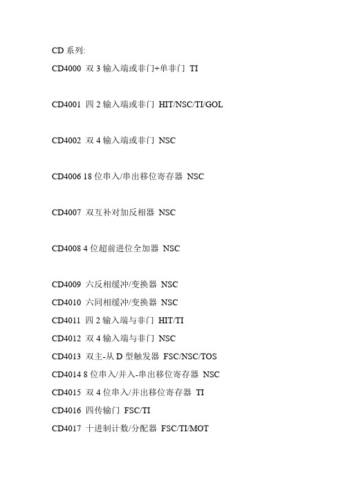 CD系列芯片资料(全)