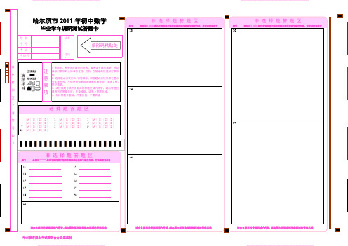 哈尔滨中考答题卡模板.doc