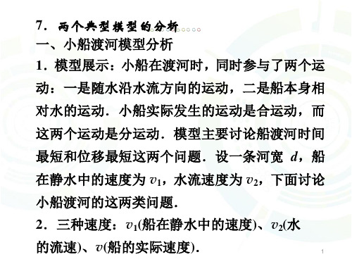 人教版高一物理必修第二册专题：5.2小船过河和关联速度