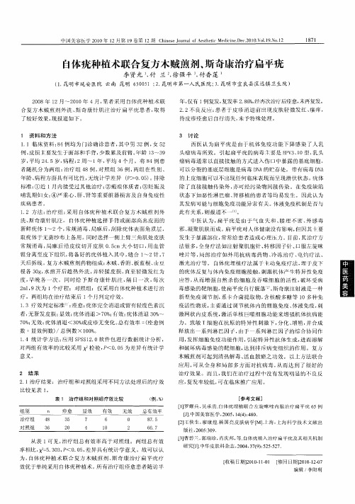 自体疣种植术联合复方木贼煎剂、斯奇康治疗扁平疣