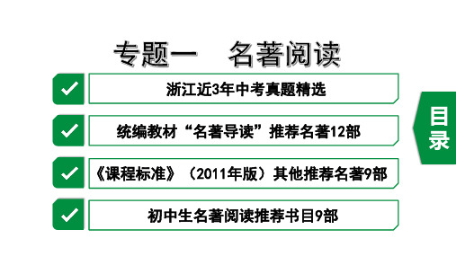 2020年浙江中考语文复习之专题一  名著阅读