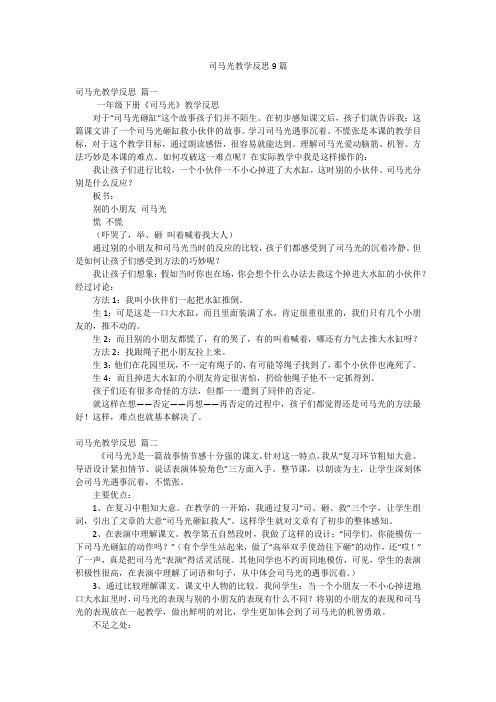 司马光教学反思9篇