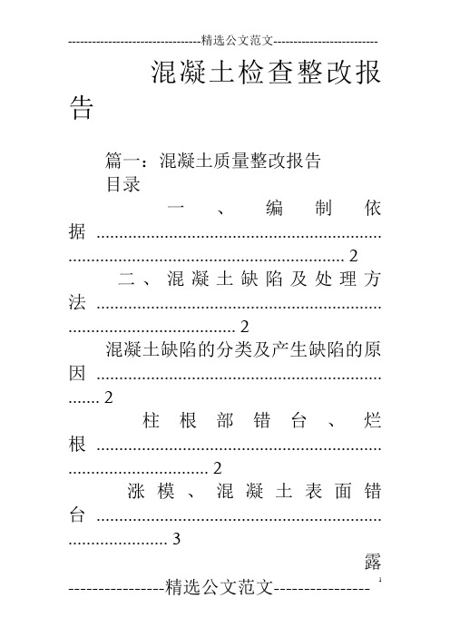 混凝土检查整改报告