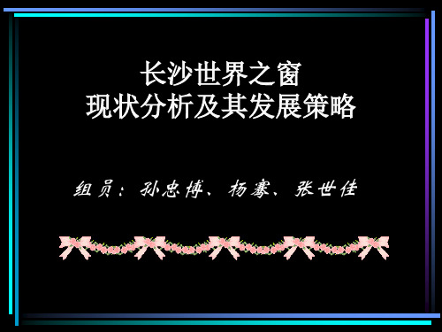 长沙世界之窗现状分析及其发展策略