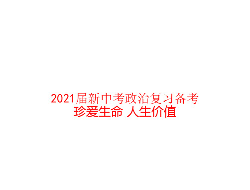 2021届新中考政治复习备考 珍爱生命 人生价值