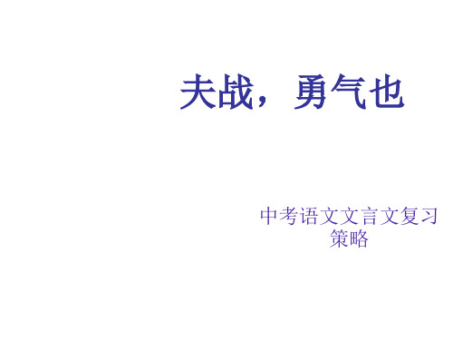 中考语文文言文复习策略--上海教育版