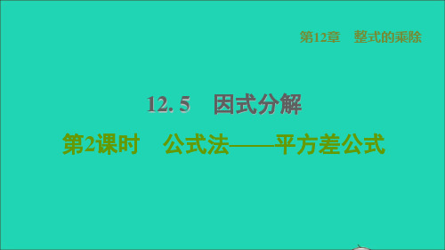 八年级数学上册第12章整式的乘除12.5因式分解2公式法平方差公式课件新版华东师大版