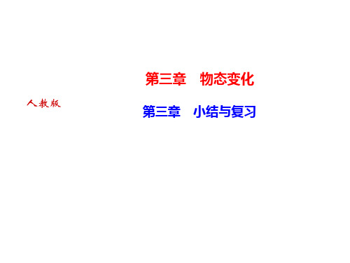 秋人教版八年级物理上册(河南专版)作业课件：第三章 小结与复习(共22张PPT)