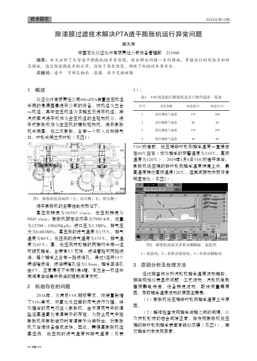 除漆膜过滤技术解决PTA透平膨胀机运行异常问题