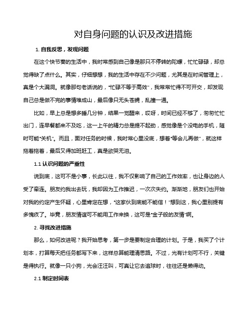 对自身问题的认识及改进措施