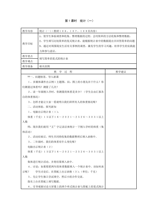 新课标人教版二年级下册数学第八单元教案