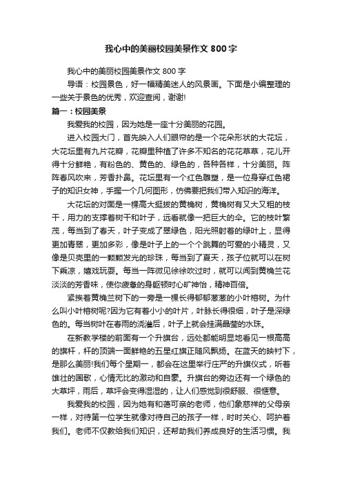 我心中的美丽校园美景作文800字