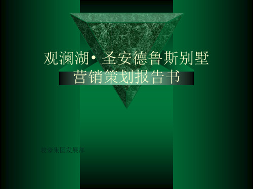 XX高尔夫别墅销售策划报告书