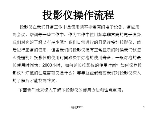 《投影仪操作方法》PPT课件